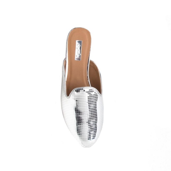 Metallic Silver Mules Size 6 - Picture 2 of 3
